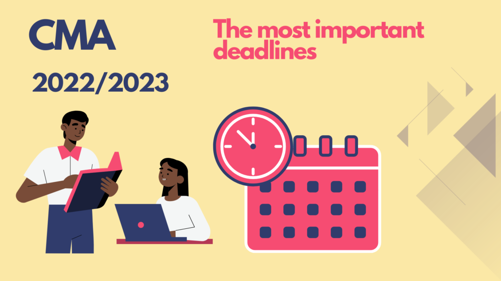 The most important information - CMA exam deadlines in 2023